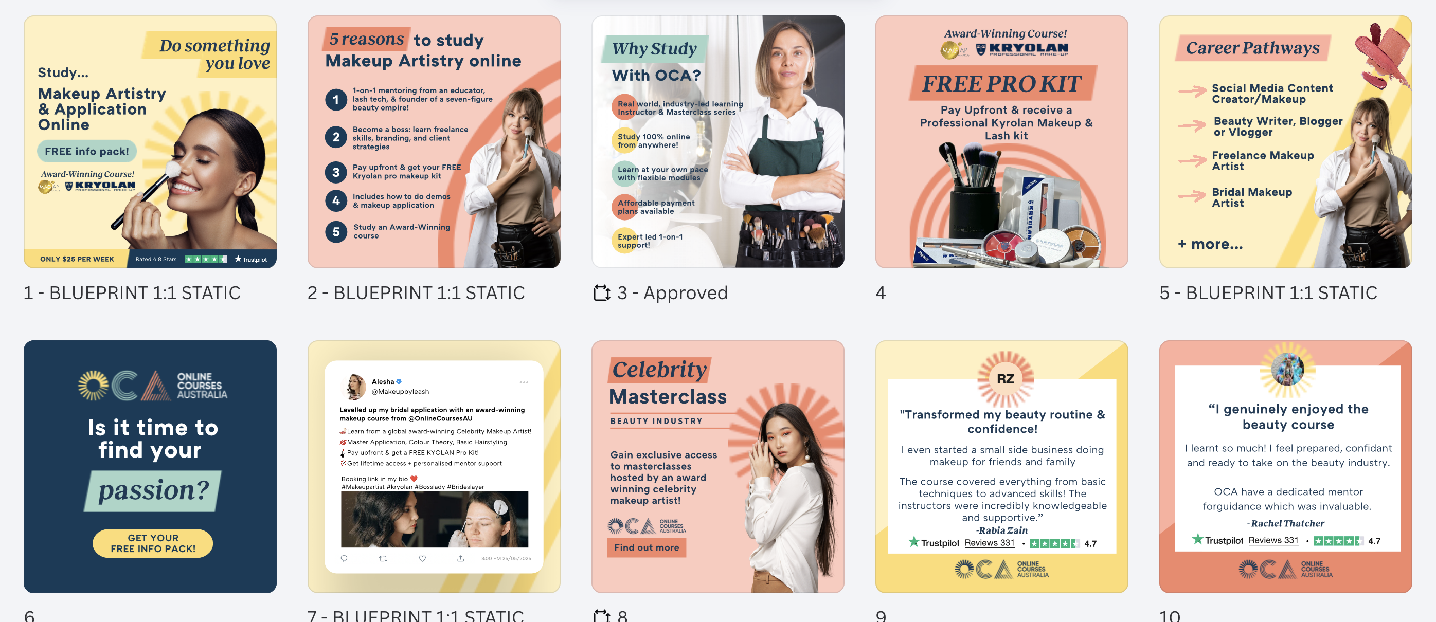 Makeup artistry branded course creative